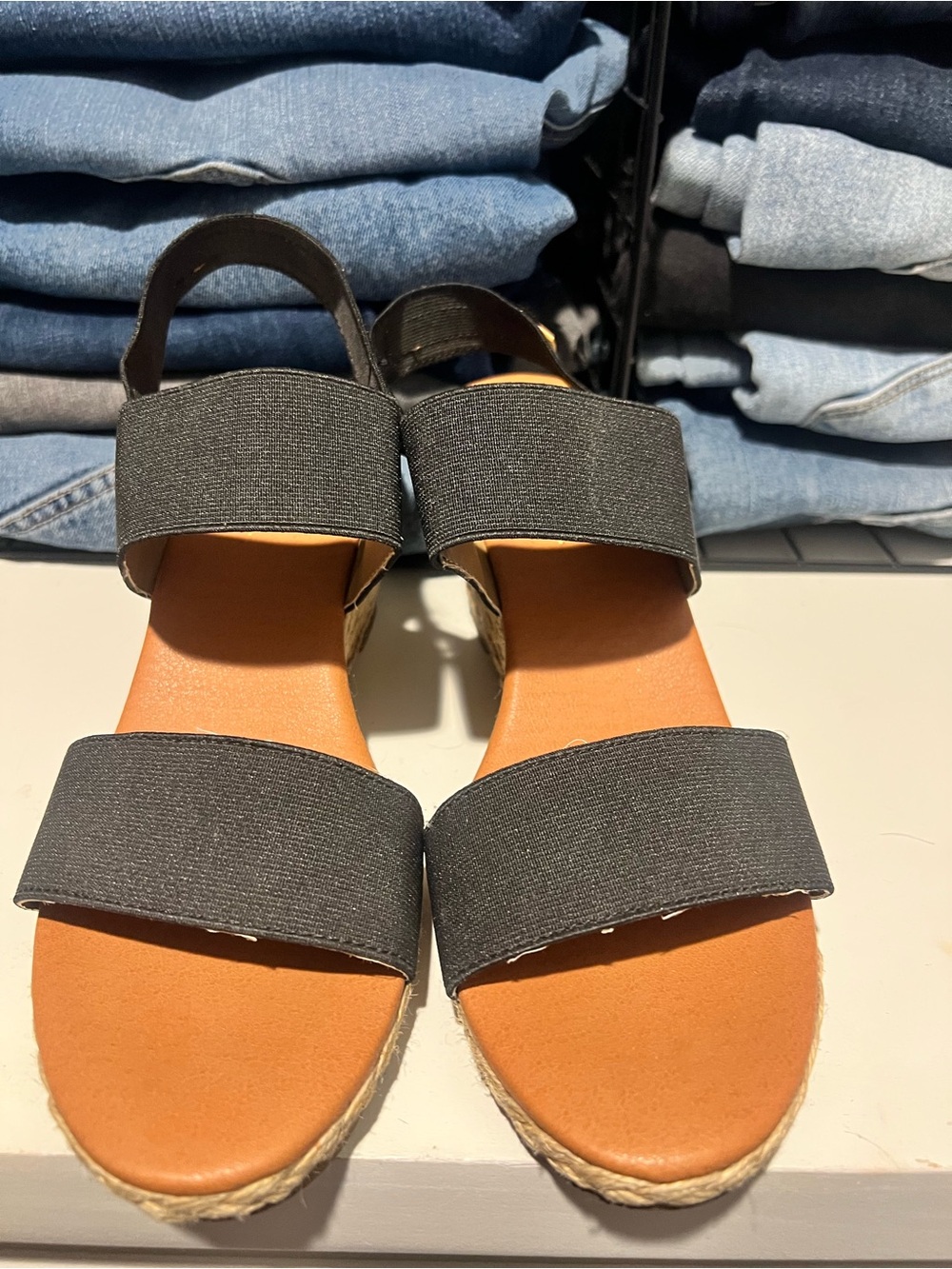 Tommy Bahama Women's Black Elastic Strap Espadrille Sandals